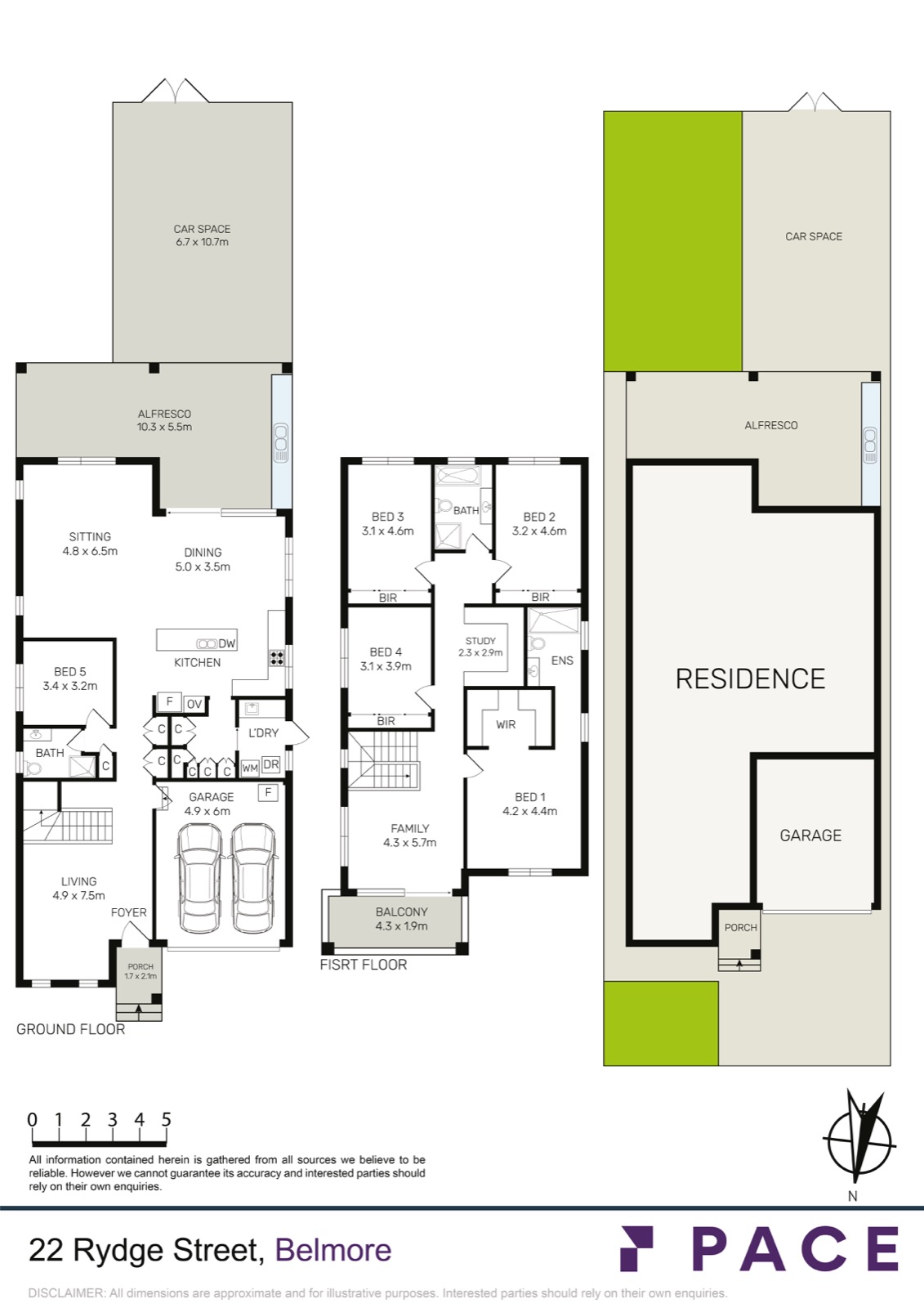 Floorplans — a delivered FLEX example: Laser-measured floor and site plans, drawn to scale.
